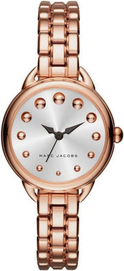 Marc Jacobs Betty White Dial Rose Gold Steel Strap Watch for Women - MJ3496