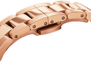 Daniel Wellington Iconic Link Black Dial Rose Gold Steel Strap Watch for Women - DW00100210
