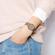 Marc Jacobs Baker Grey Dial Grey Leather Strap Watch for Women - MBM1318