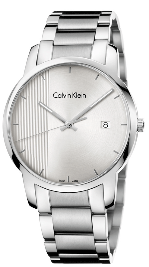 Calvin Klein City Chronograph Silver Dial Silver Steel Strap Watch for Men - K2G2G14X