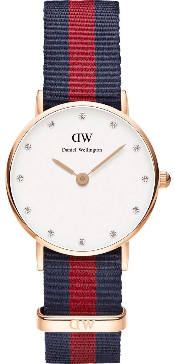 Daniel Wellington Classy Oxford White Dial Two Tone Nylon Strap Watch For Women - DW00100064