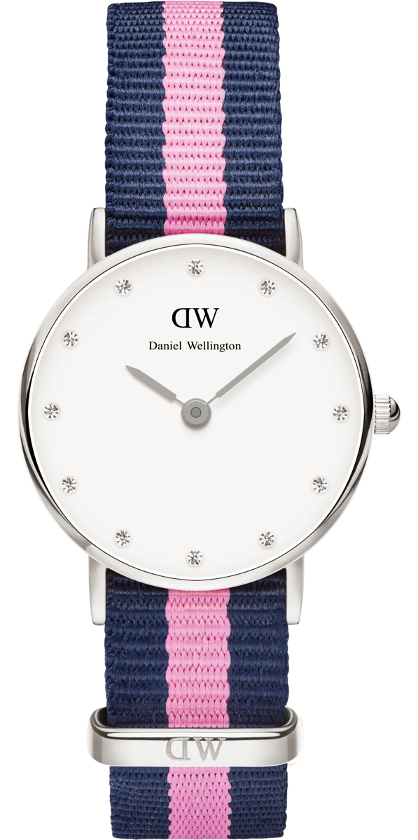 Daniel Wellington Classy Winchester White Dial Two Tone NATO Strap Watch For Women - DW00100073