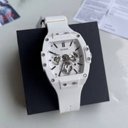 Guess Phoenix Multifunction White Dial White Rubber Strap Watch for Men - GW0203G2