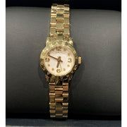 Marc Jacobs Amy Dinky White Dial Gold Steel Strap Watch for Women - MBM3226