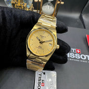 Tissot PRX Powermatic 80 Gold Dial Gold Steel Strap Watch for Men - T137.207.33.021.00