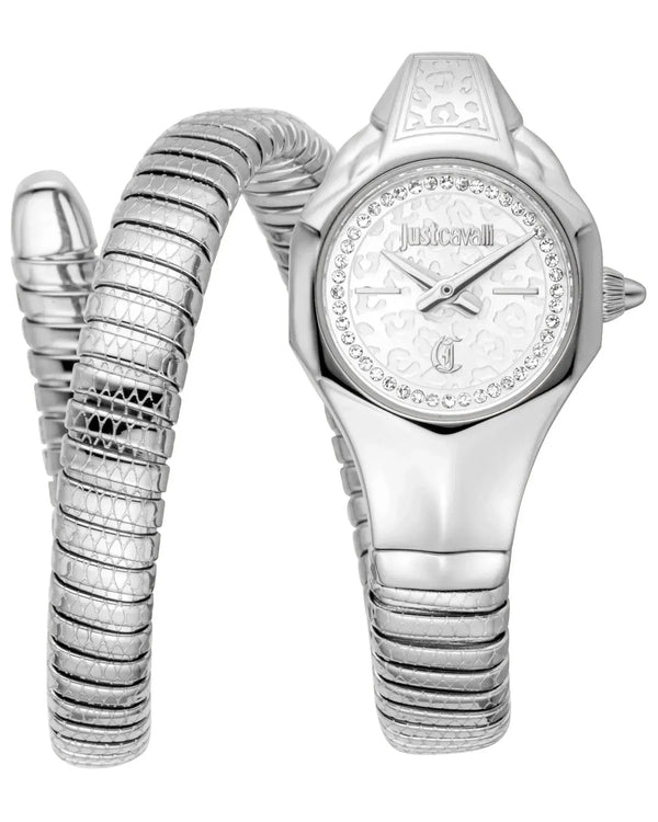 Just Cavalli Fiore Silver Dial Silver Steel Strap Watch for Women - JC1L354M0015