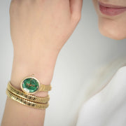 Just Cavalli After Party Green Dial Gold Steel Strap Watch for Women - JC1L269M0035