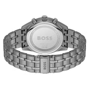 Hugo Boss Skytraveller Chronograph Gunmetal Grey Dial Grey Steel Strap Watch for Men - 1514153