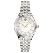Versace Hellenyium Quartz White Dial Silver Steel Strap Watch for Women - VEHU00320