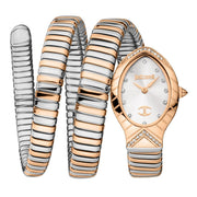 Just Cavalli Classico Lungo White Dial Two Tone Steel Strap Watch for Women - JC1L248M0075