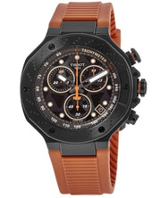 Tissot T Race Chronograph Black Dial Orange Rubber Strap Watch for Men - T141.417.37.051.02