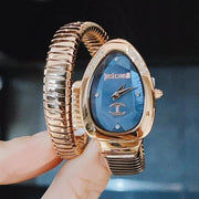 Just Cavalli Glam Evo 4 Blue Dial Rose Gold Steel Strap Watch for Women - JC1L229M0055