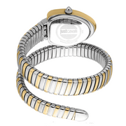 Just Cavalli Lady Snake Silver Dial Two Tone Steel Strap Watch for Women - JC1L249M0055
