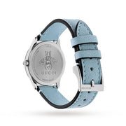 Gucci G Timeless Silver Dial Blue Leather Strap Watch for Women - YA1265039