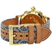 Tory Burch Classic Chronograph White Dial Grey Nylon Strap Watch for Women - TBW1035