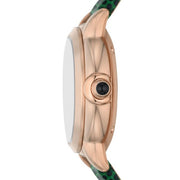 Emporio Armani Mia Meccanico Mother of Pearl Dial Green Leather Strap Watch for Women - AR60073