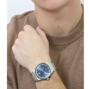 Hugo Boss Candor Blue Dial Silver Steel Strap Watch for Men - 1514076