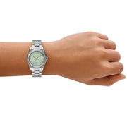 Emporio Armani Federica Mint Green Dial Silver Steel Strap Watch for Women - AR11656
