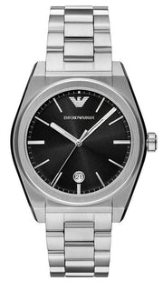 Emporio Armani Frederico Analog Black Dial Silver Steel Strap Watch for Men - AR11622