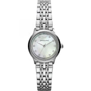 Emporio Armani Alpha Mother of Pearl Dial Silver Steel Strap Watch for Women - AR1803