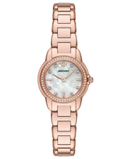 Emporio Armani Mia Mother of Pearl Dial Rose Gold Steel Strap Watch for Women - AR11671