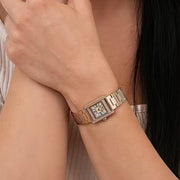 Emporio Armani Genni Crystals Gold Dial Gold Steel Strap Watch for Women  - AR11663