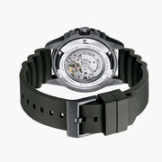 Citizen Mechanical Automatic Black Dial Black Rubber Strap Watch for Men - NJ0125-11E