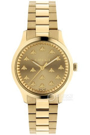 Gucci G Timeless 18K Gold Dial Gold Steel Strap Watch for Women - YA1265036