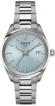 Tissot PR 100 Ice Blue Dial Silver Steel Strap Watch for Women - T150.210.11.351.00