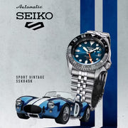 Seiko 5 Sports SKX Racers Heritage Velocity Blue Dial Silver Steel Strap Watch for Men - SSK045K1