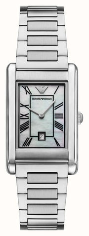 Emporio Armani Gino Mother of Pearl Dial Silver Steel Strap Watch for Men - AR11664
