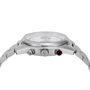 Emporio Armani Racer Chronograph White Dial Silver Steel Strap Watch for Men - AR11645
