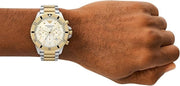 Emporio Armani World Explorer Chronograph Cream Dial Two Tone Steel Strap Watch for Men - AR11606