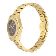 Emporio Armani Federica Brown Dial Gold Steel Strap Watch for Women - AR11700