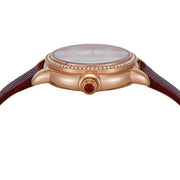 Emporio Armani Mia Mother of Pearl Dial Red Leather Strap Watch for Women - AR11646