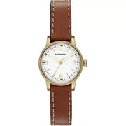 Burberry The Utilitarian White Dial Brown Leather Strap Watch for Women - BU7865
