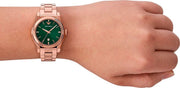 Emporio Armani Federica Analog Green Dial Rose Gold Steel Strap Watch for Women - AR11639