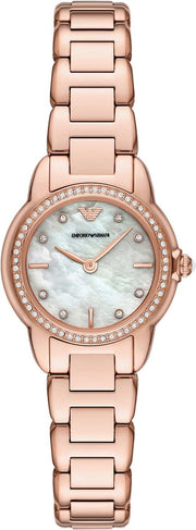 Emporio Armani Mia Mother of Pearl Dial Rose Gold Steel Strap Watch for Women - AR11671