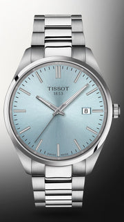 Tissot PR 100 Ice Blue Dial Silver Steel Strap Watch for Men - T150.410.11.351.00