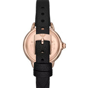 Emporio Armani Mia Mother of Pearl Dial Black Leather Strap Watch for Women - AR11598