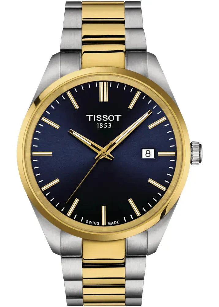 Tissot PR 100 Blue Dial Two Tone Steel Strap Watch for Men - T150.410.22.041.00