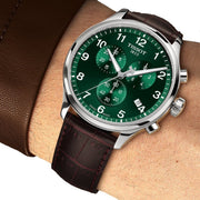 Tissot Chrono XL Classic Green Dial Brown Leather Strap Watch for Men - T116.617.16.092.00