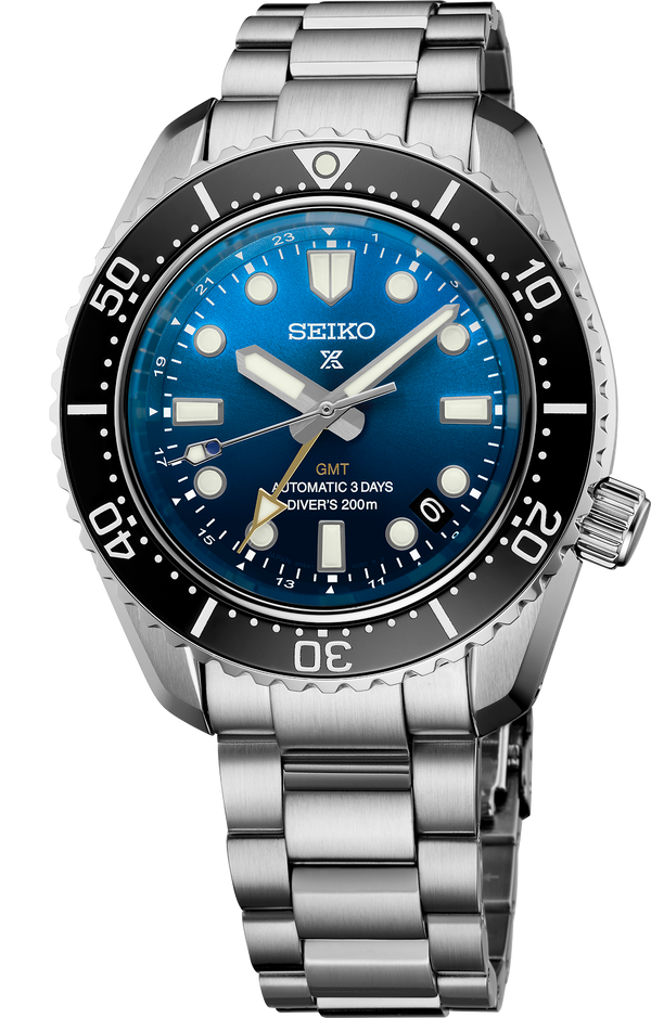 Seiko Prospex 1968 Heritage Divers GMT US Limited Edition Blue Dial Silver Steel Strap Watch for Men - SPB477J1