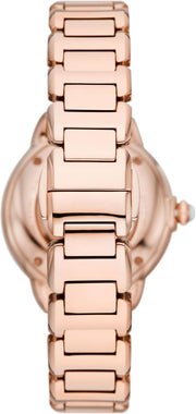 Emporio Armani Mia Meccanico Mother of Pearl Dial Rose Gold Steel Strap Watch for Women - AR60072