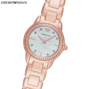Emporio Armani Mia Mother of Pearl Dial Rose Gold Steel Strap Watch for Women - AR11671