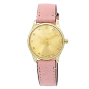 Gucci G Timeless Gold Dial Pink Leather Strap Watch for Women - YA1265041
