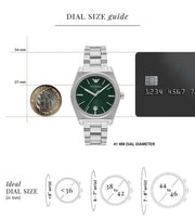 Emporio Armani Frederico Analog Green Dial Silver Steel Strap Watch for Men - AR11621