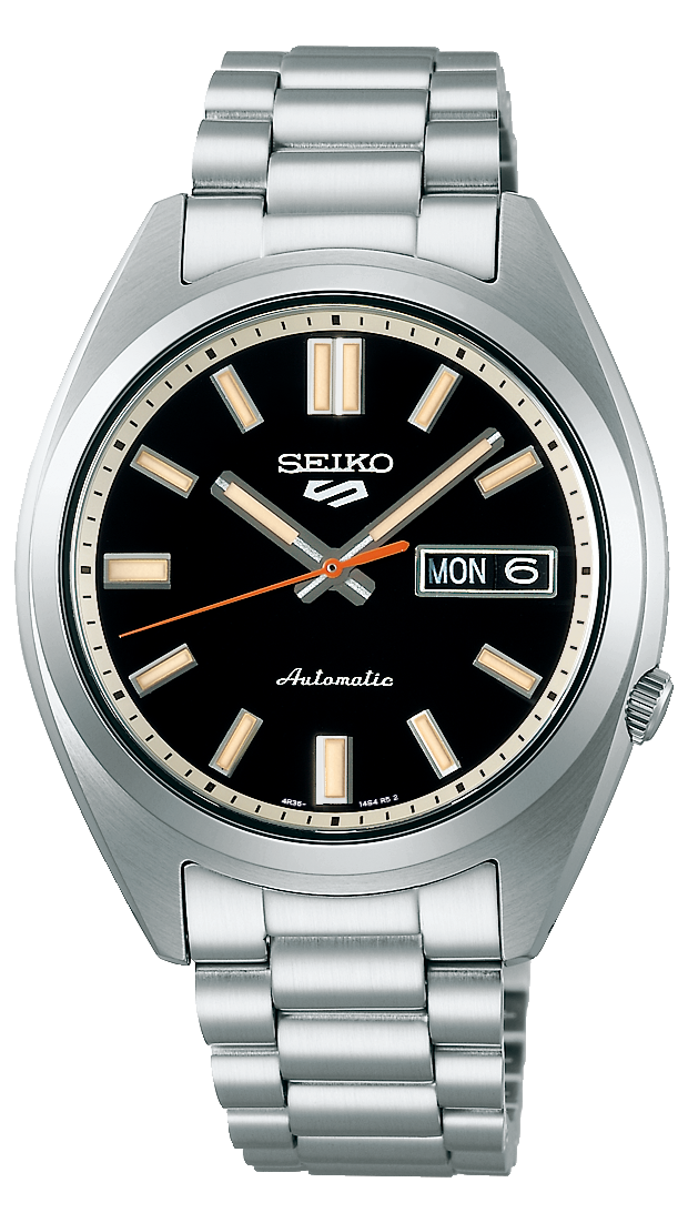 Seiko 5 Sports SNXS Series Automatic Black Dial Silver Steel Strap Watch for Men - SRPK89K1