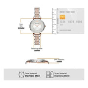 Emporio Armani Gianni T Bar Silver Dial Two Tone Steel Strap Watch for Women - AR11537
