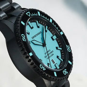 Emporio Armani Sea Explorer Turquoise Blue Dial Black Steel Strap Watch for Men - AR60084